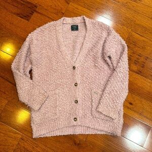 Abercrombie & Fitch Long Teddy Boucle Cardigan M Pink